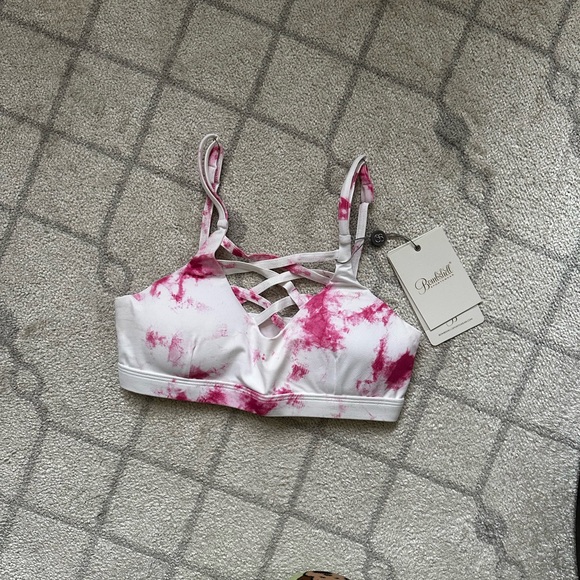 Bombshell Sportswear Pink/White Tie-Dye Sexy Back Leggings & Cross My Heart Bra - Picture 5 of 15